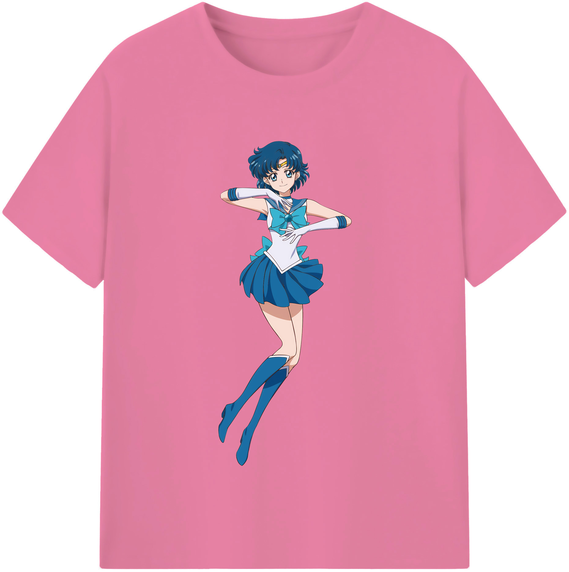 （画像用） 美少女戦士セーラームーン 水野 亜美 みずの あみ Sailor Moon Mizuno Ami 綿100％半袖Tシャツ（フロントプリント）